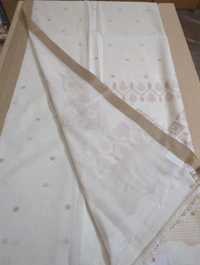 pure handloom khadi cotton - White