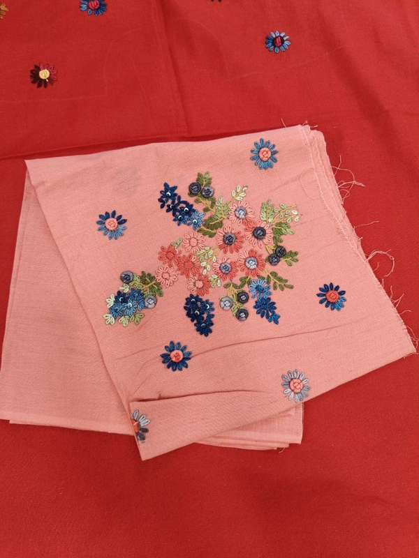 Hand Work Blouse  - Tickle Me Pink