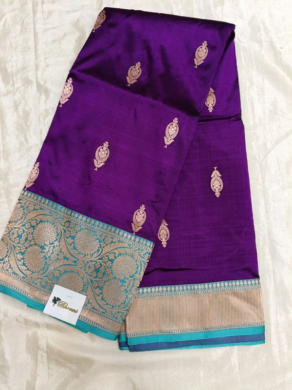 Pure Handloom Katan - Purple