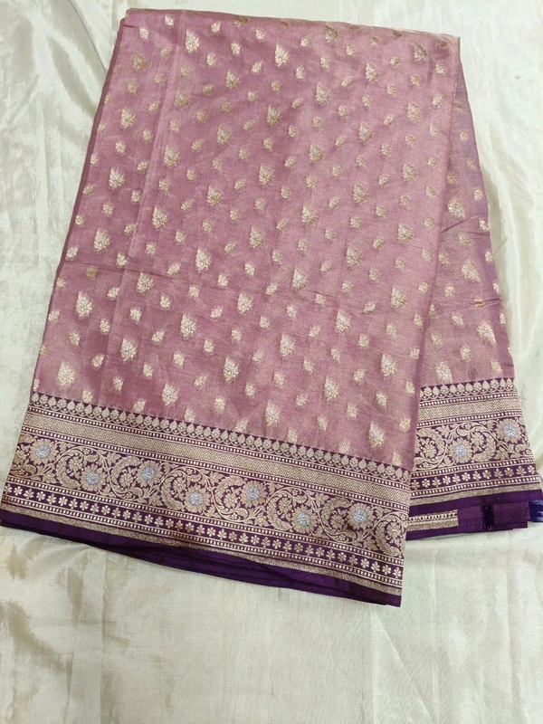 Pure Handloom Tusser - Pink Lace