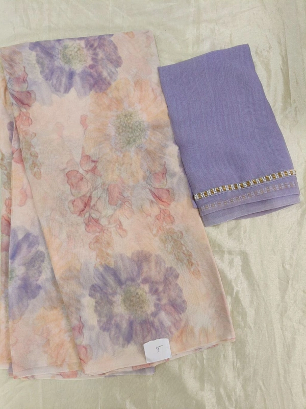 Georgette with digital print - sundown 4