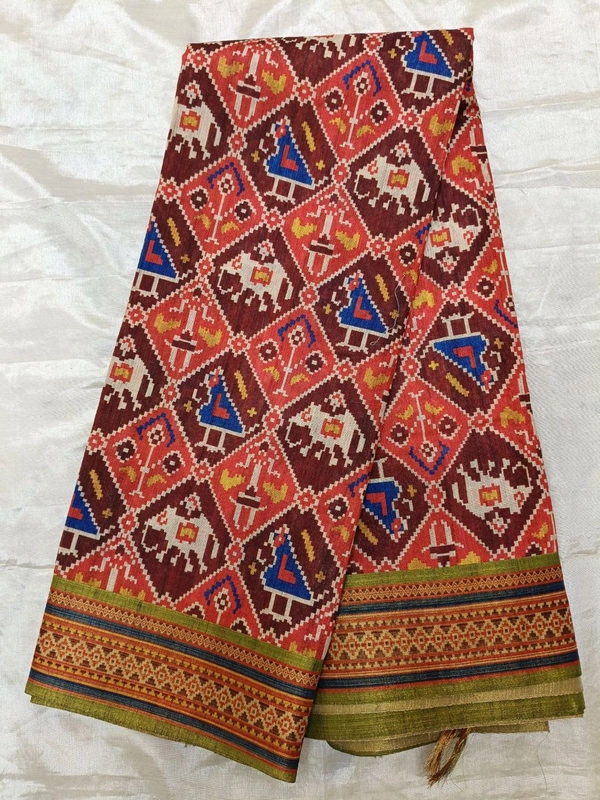 SEMI TUSSER - red and brown