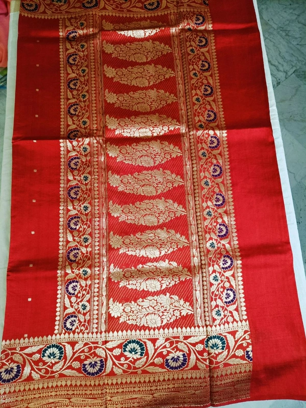 Pure Handloom Raw Mango - Red