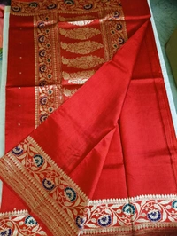 Pure Handloom Raw Mango - Red