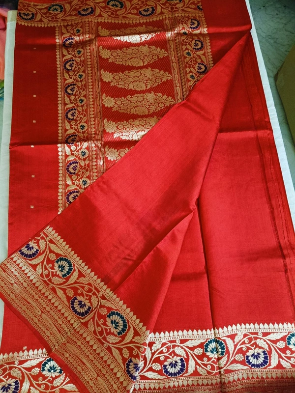 Pure Handloom Raw Mango - Red