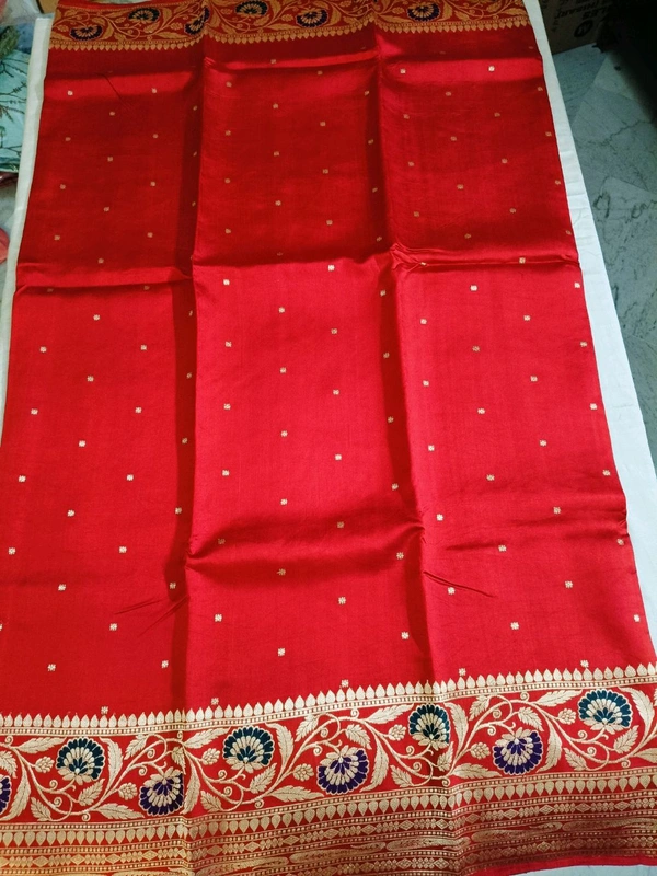 Pure Handloom Raw Mango - Red