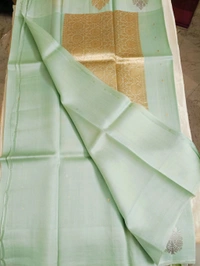 pure handloom kora - mist blue