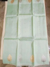pure handloom kora - mist blue