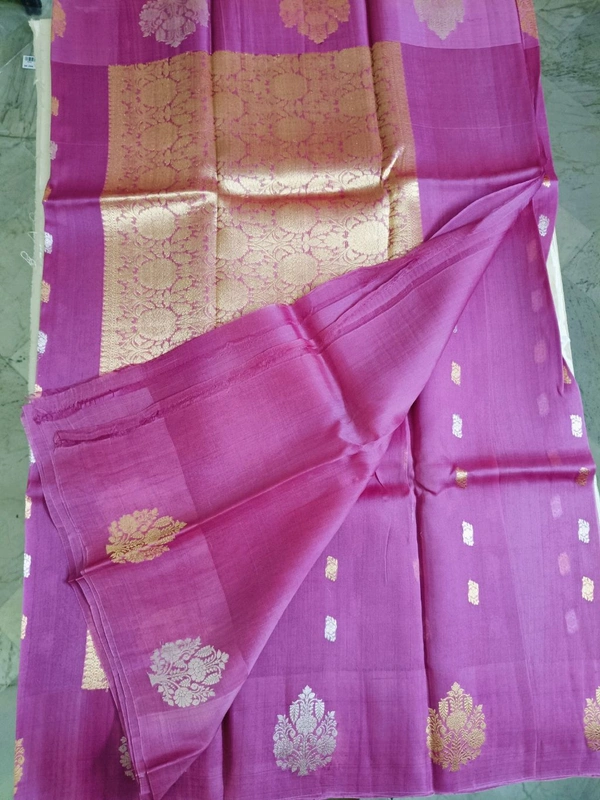 pure handloom kora - pink