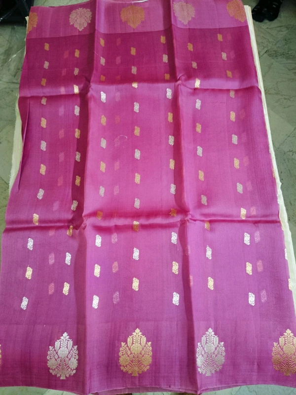 pure handloom kora - pink