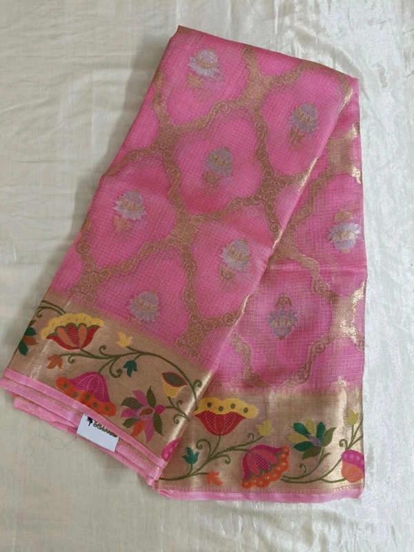 pure Handloom Silk Kota - pink