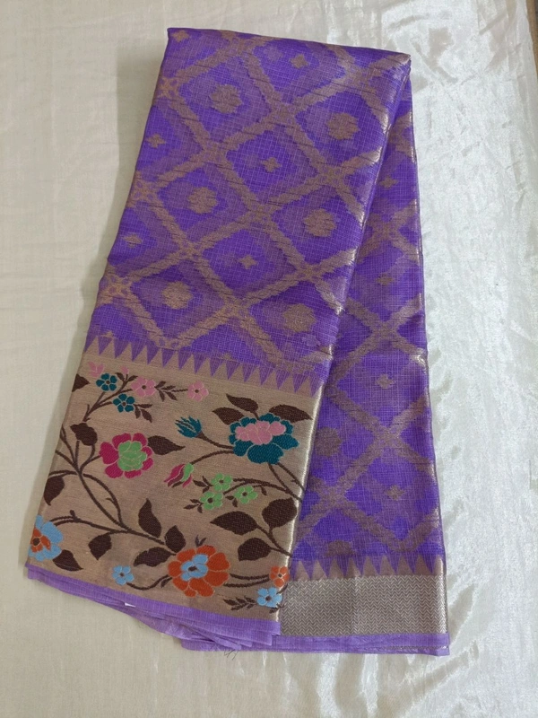pure Handloom Silk Kota - violet