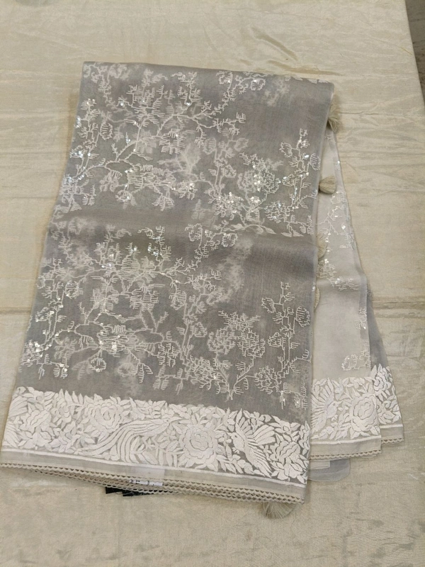 PURE ORGANZA EMBRROIDARY - White