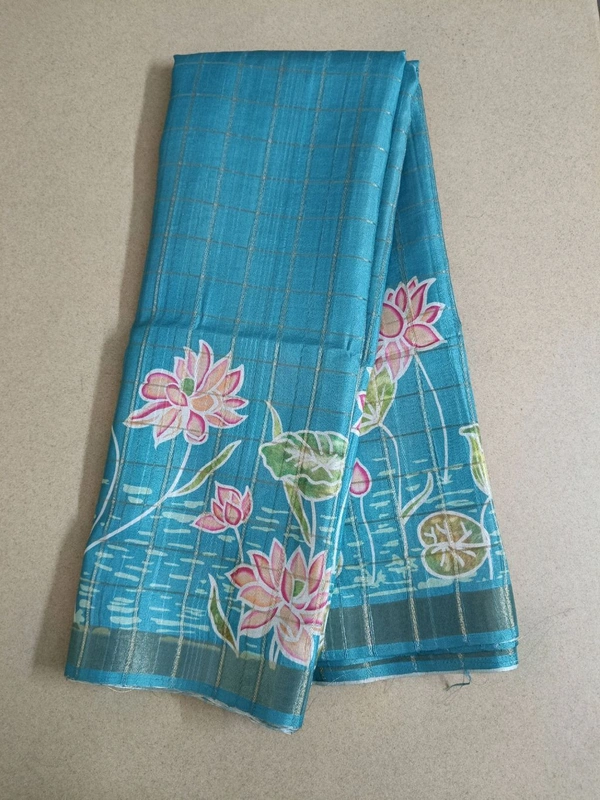 Tusser Hand Paint - blue