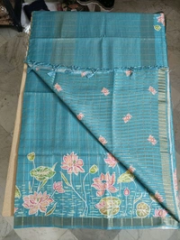 Tusser Hand Paint - blue