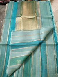 Pure Handloom Organza - ocean blue