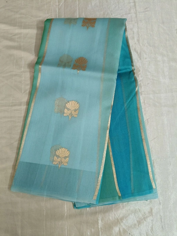 Pure Handloom Organza - glacier