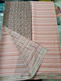 chiffon embroidary - pink lines