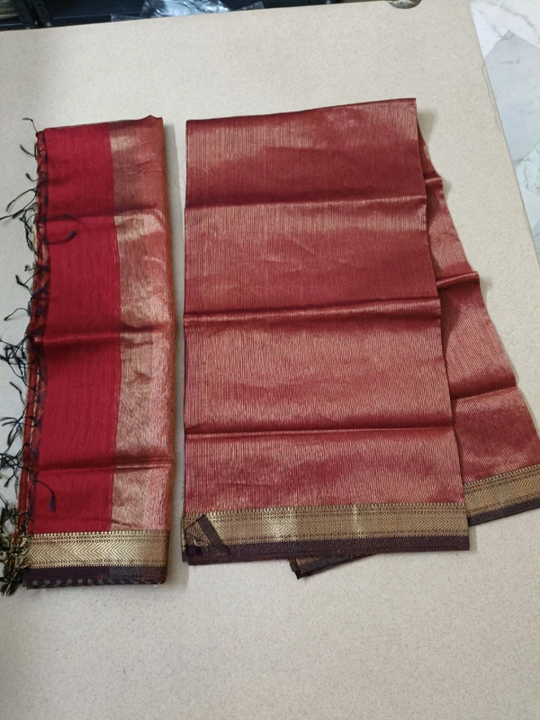 Pure Handloom Maheswari - Red