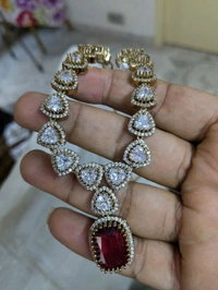 Real Mossonite Victorian Set - Maroon