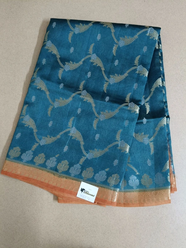Pure Raw Silk Jaal Weaving - green