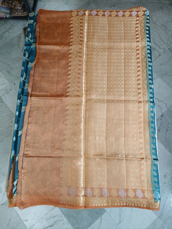 Pure Raw Silk Jaal Weaving - green