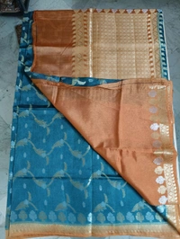 Pure Raw Silk Jaal Weaving - green