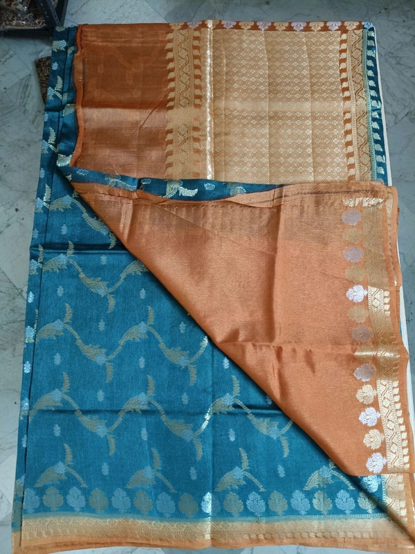 Pure Raw Silk Jaal Weaving - green