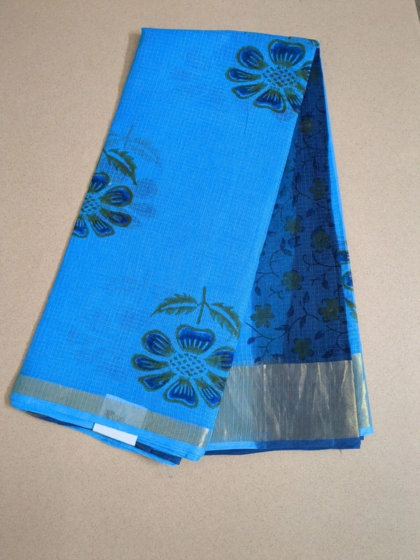 pure cotton kota - sky blue