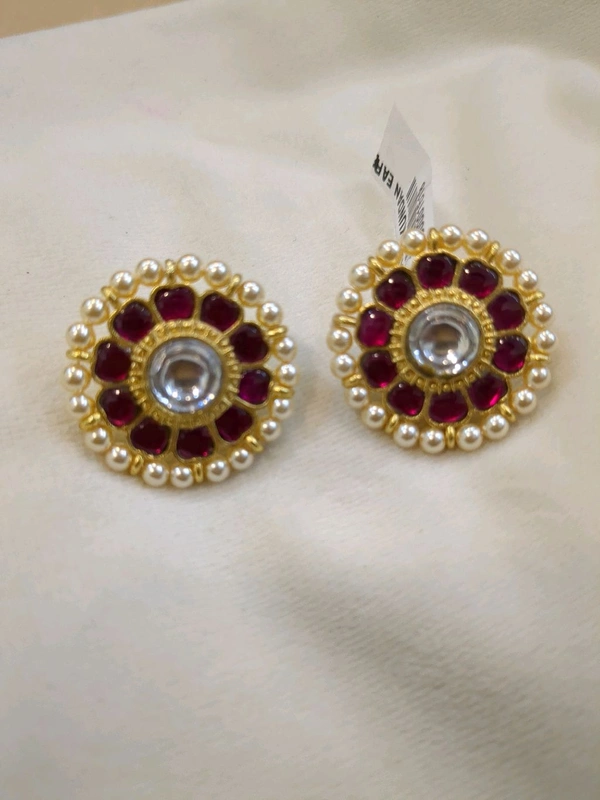 Jadua Kundan Earrings - pink