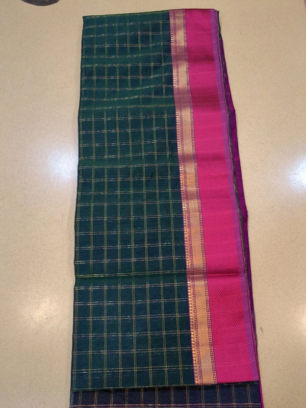 Pure Handloom Maheswari - shade green