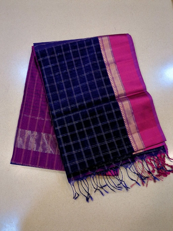 Pure Handloom Maheswari - Pigment Indigo