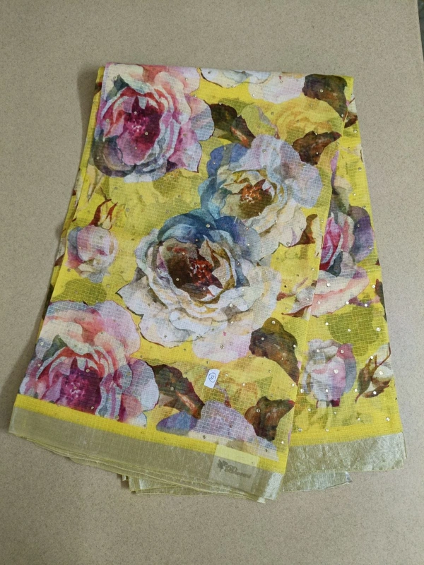 pure cotton kota doriya - Yellow