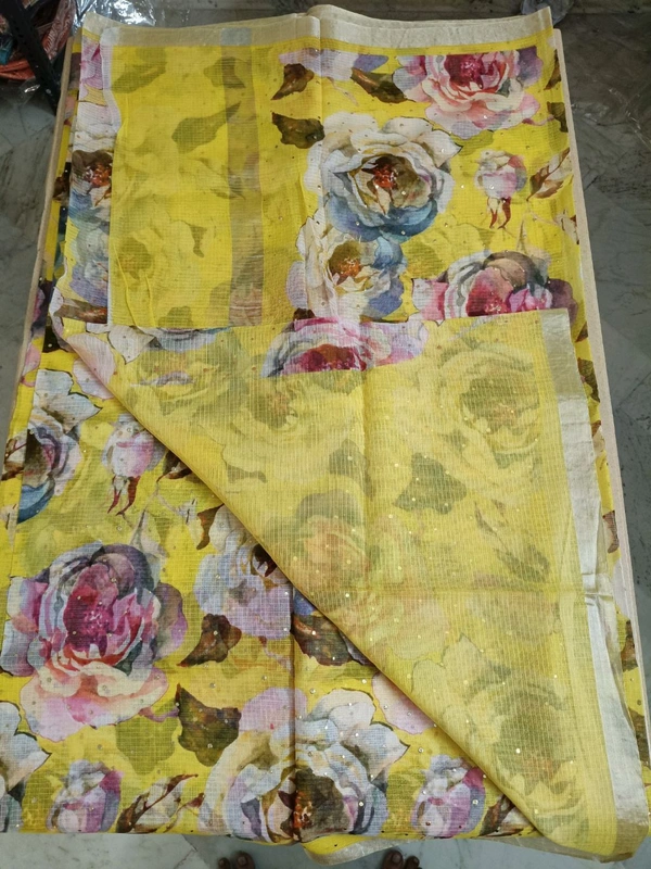 pure cotton kota doriya - Yellow