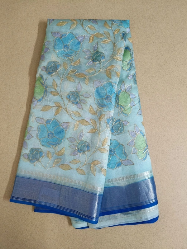 Pure Organza Work - aqua blue