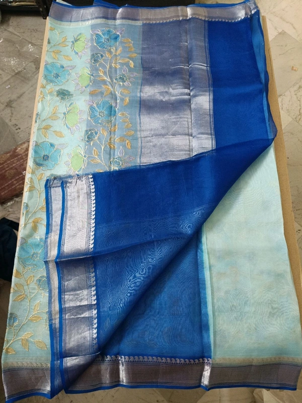 Pure Organza Work - aqua blue