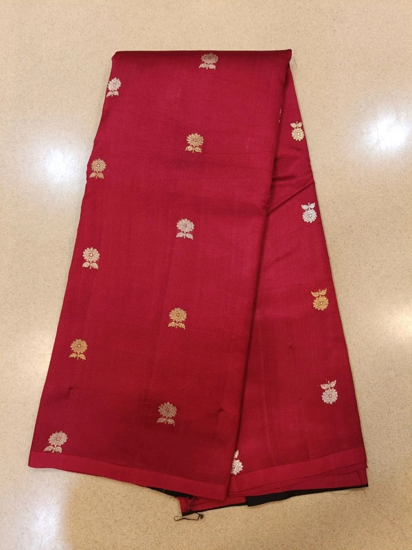 Pure Handloom Raw Mango - Red