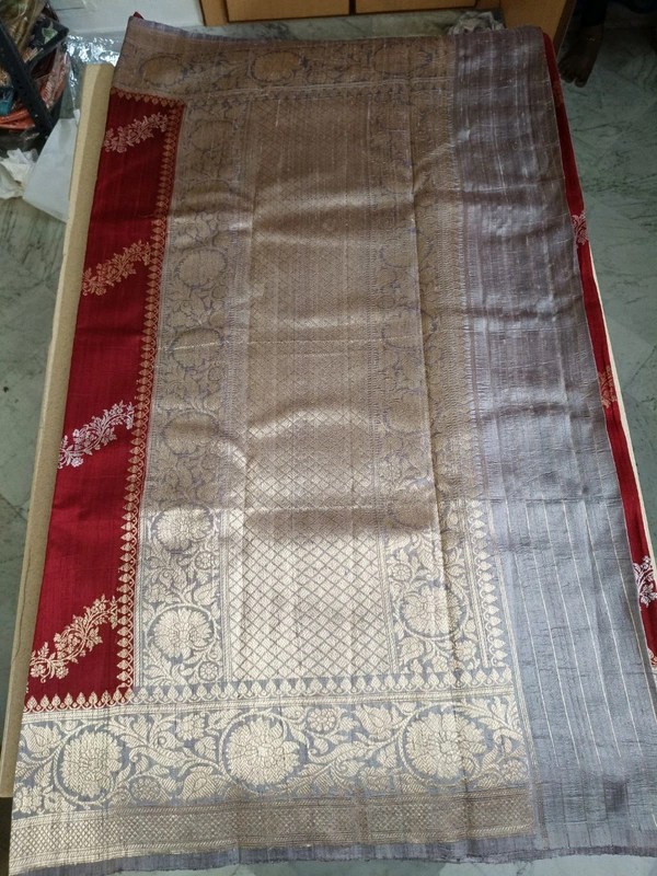 Pure Handloom Raw Silk - Red