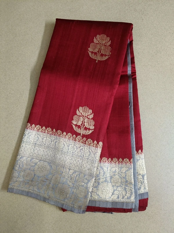 Pure Handloom Raw Silk - Red