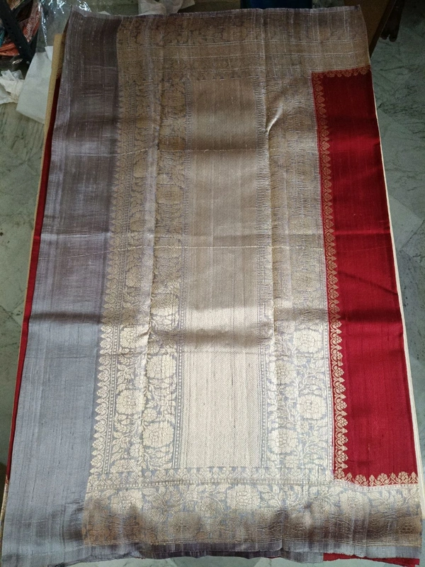 Pure Handloom Raw Silk - Red