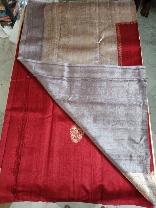 Pure Handloom Raw Silk - Red