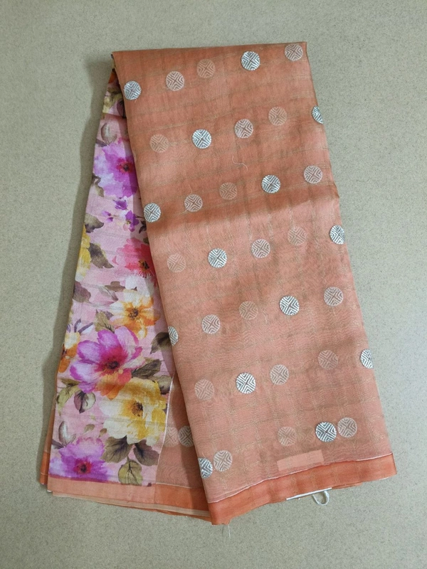 Pure Organza Wit Digital Blouse - orange