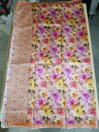 Pure Organza Wit Digital Blouse - orange