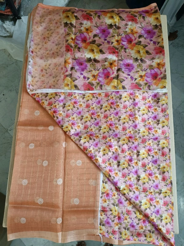 Pure Organza Wit Digital Blouse - orange