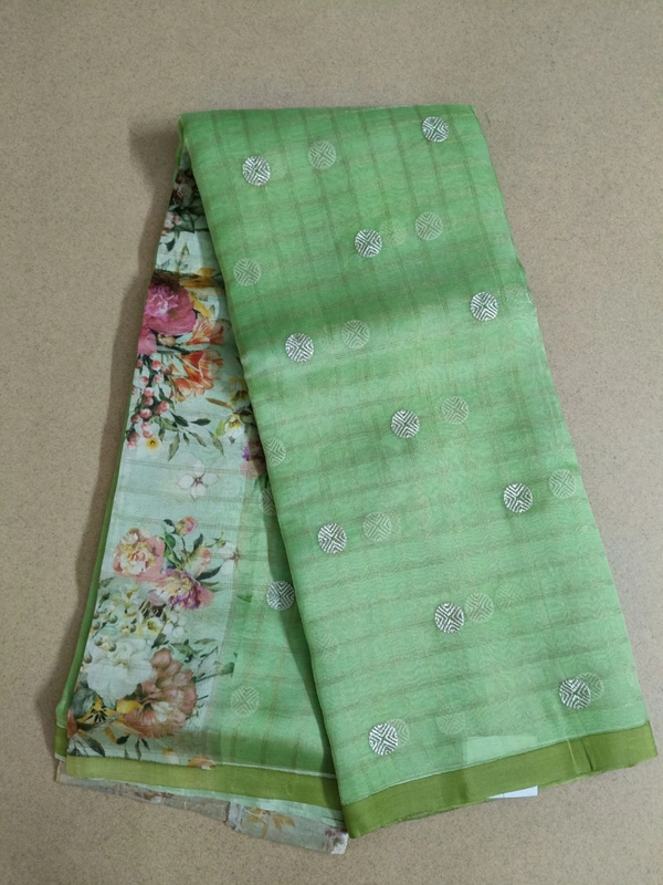 Pure Organza Wit Digital Blouse - Green