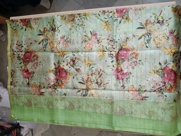 Pure Organza Wit Digital Blouse - Green