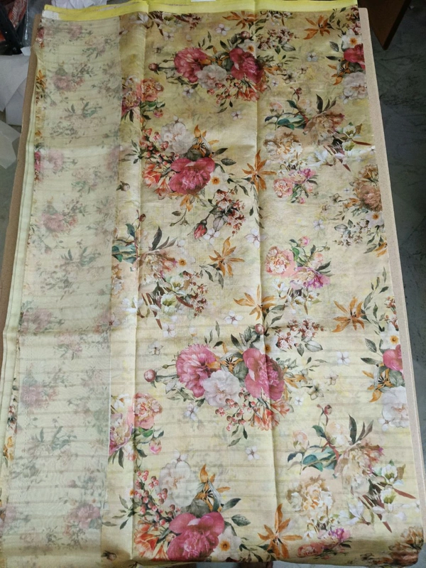 Pure Organza Wit Digital Blouse - Yellow