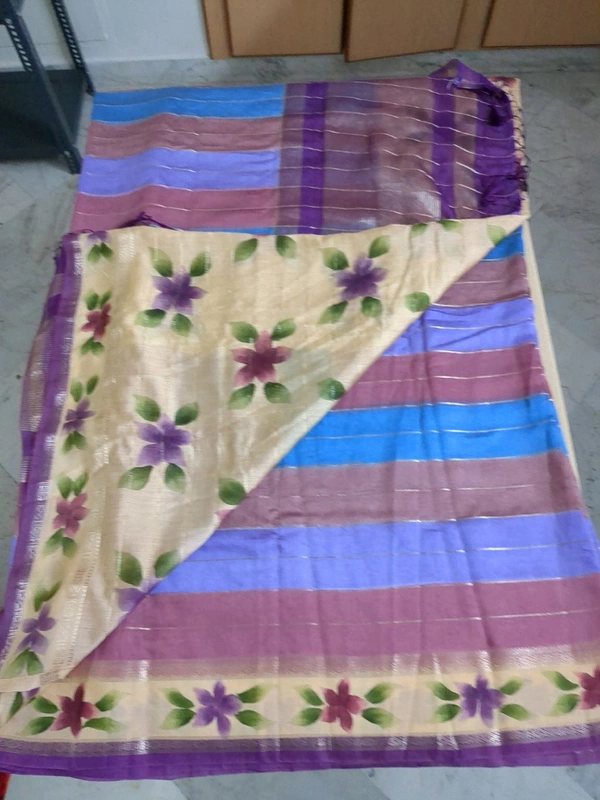 Chiniya With Hand Paint - violet