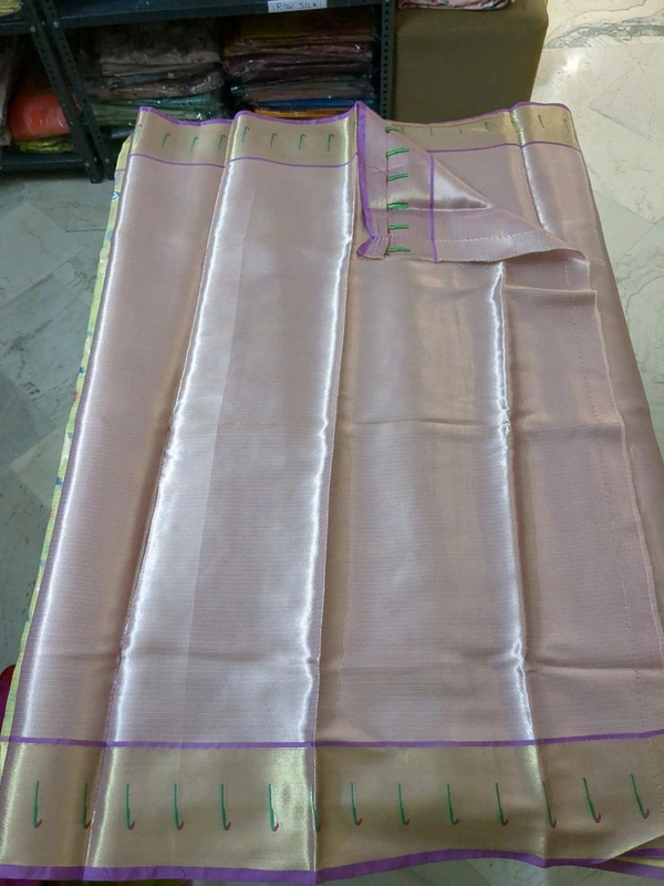 pure silk kota pythani - lemon yellow