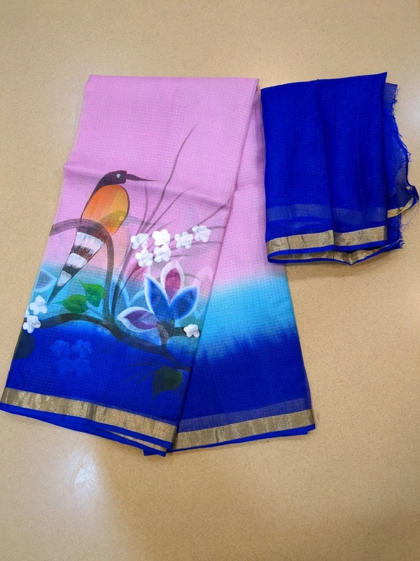 pure silk kota - Blue